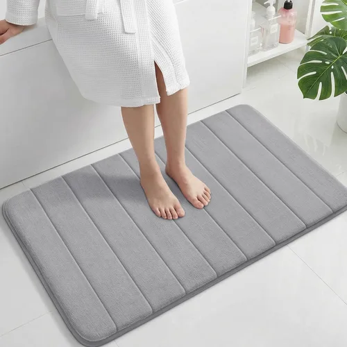Miniatura 109 de Yimobra Tapete de baño de espuma viscoelástica, súper suave, absorbente, antideslizante, de secado rápido, lavable a máquina, tapete para bañera