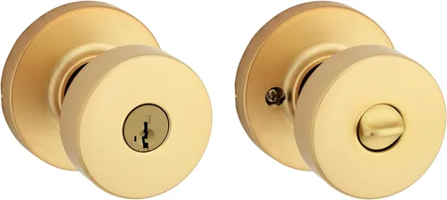 Miniatura 24 de Kwikset Pismo - Pomo de puerta redondo simulado, manija de un solo lado para armarios, puertas dobles francesas y despensa, pomo de puerta