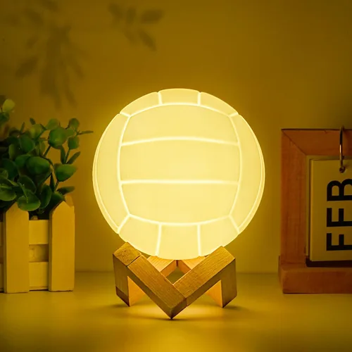 Mydhall - Luz nocturna 3D de voleibol con control remoto, lámpara de mesa de 16 colores, regalos para papá, hombres, niños y fanáticos de los
