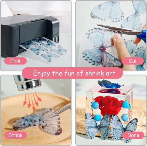Miniatura 2 de Auihiay Hojas de plástico termorretráctil imprimibles, papel termorretráctil, arte termorretráctil para niños DIY llaveros de foto termorretráctil