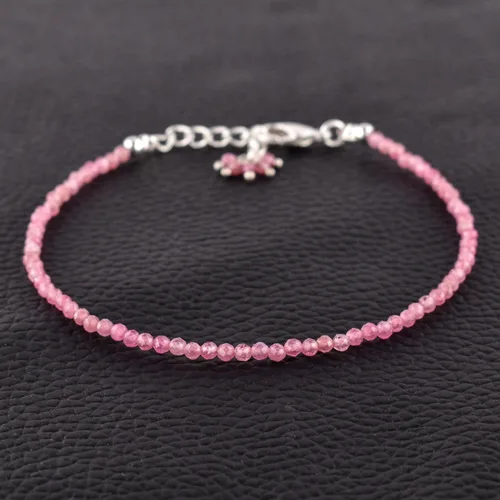 Miniatura 47 de Natural Gemstone Micro Round Beads Dainty Choker Bangle Bracelet, Handmade Jewelry for Women, Healing Chakra Crystals Silver Plated Chain 8 inch
