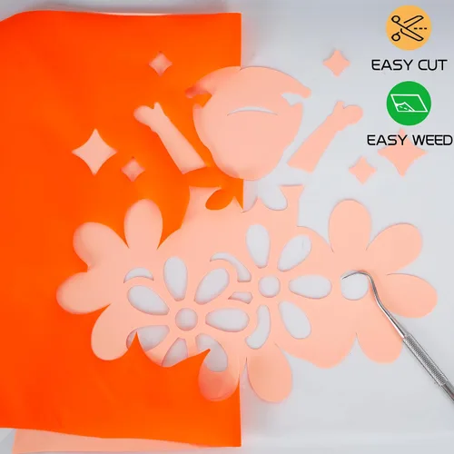Miniatura 5 de RENLITONG - Vinilo de transferencia de calor mate 3D Puff HTV naranja de 12 pulgadas por 6 pies, rollo para planchar para prensa de calor, camisetas