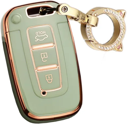 Miniatura 15 de ontto Funda para llave de coche con llavero compatible con Hyundai llavero duradero para Elantra GT Genesis Genesis Coupe Sonata Veloster Beige