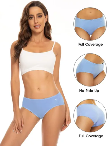Miniatura 3 de Benirap Ropa interior de algodón suave para mujer, bragas hipster transpirables, paquete de 5 o 6