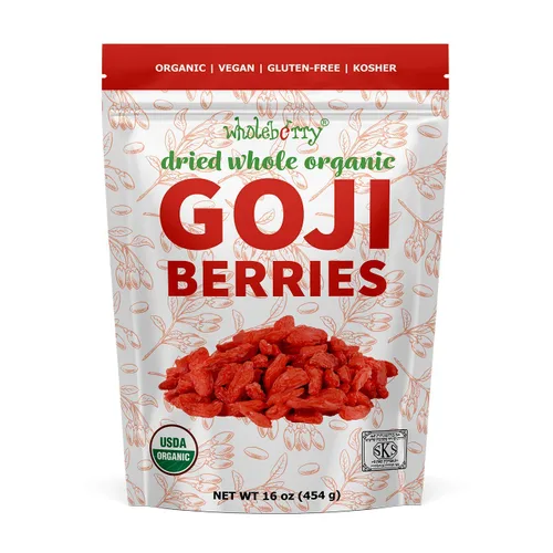 Miniatura 9 de Wholeberry bayas de goji gouqi de lupulo orgánico 32oz Crudas, veganas, sin gluten, superalimento rico en proteína vegetal, fibra dietética
