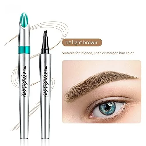 Miniatura 3 de Lápiz microblading para cejas, maquillaje de ojos, micro 4 puntos para levantar y arrebatar cejas de larga duración, impermeable, cabello natural 01