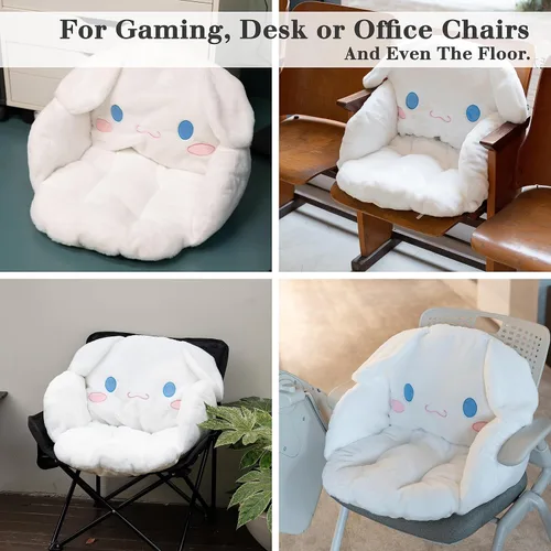 Miniatura 5 de Juju - Cojín Kawaii blanco – Decoración de habitación Kawaii – Cojines de asiento para sillas de oficina – Cojines de silla de oficina – Cojín