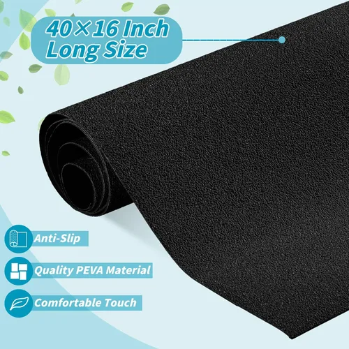 Miniatura 2 de Dunzoom Alfombrilla antideslizante para bañera de 16 x 40 pulgadas con corte de drenaje, antideslizante, antideslizante, segura, alfombrilla