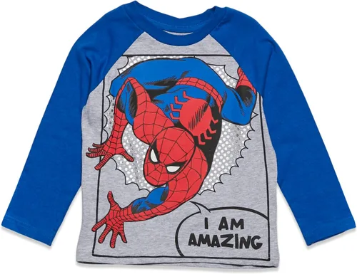 Miniatura 3 de Marvel Camiseta estampada de manga larga para niños Spiderman grisazulrojoverde, grisazulrojoverde