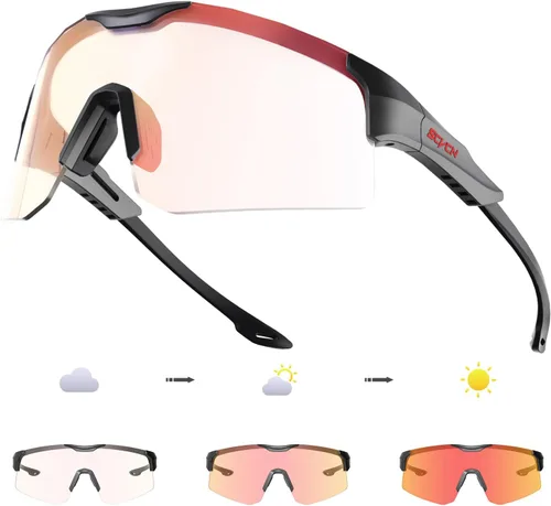 SCVCN Gafas de ciclismo fotocromáticas para hombres y mujeres, UV400, gafas deportivas para jóvenes, a prueba de viento, para béisbol, golf