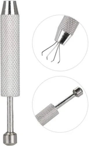 Miniatura 6 de Soporte profesional para púas, herramienta de recogida de acero inoxidable, 4 puntas, pinzas de garra, piezas de cuentas, pinzas de punta