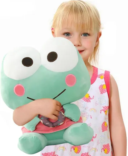 Miniatura 2 de ELAINREN Rana de peluche con rosquilla, ultra suave, juguete de peluche de rana verde Kawaii, muñeca de peluche de rana Fernando, regalo de 13.8