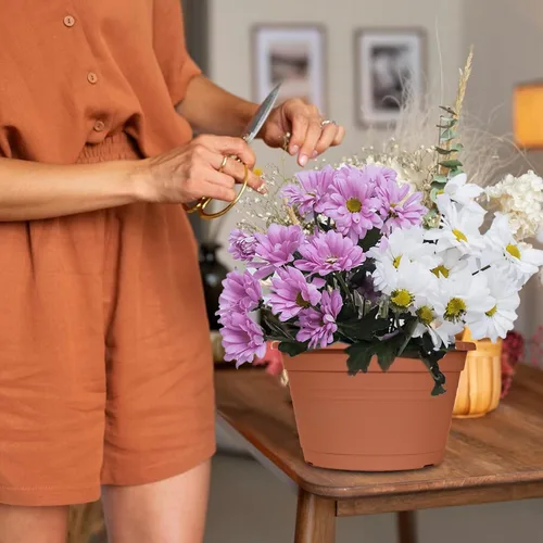 Miniatura 7 de 4 Piezas Macetas Colgantes para Plantas de Interior, 10" Macetas Grandes de Plástico Colgantes con Bandejas de Drenaje y Soporte de Cadena