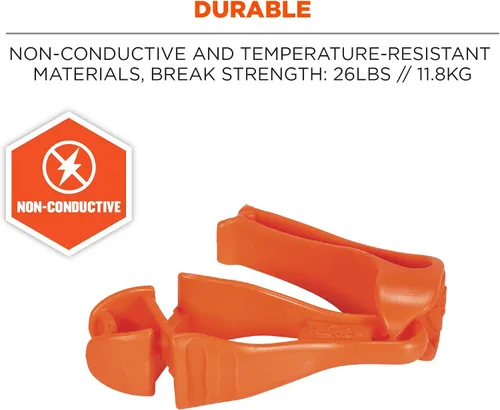Miniatura 5 de Ergodyne Squids 3405 - Soporte de clip para guante, clip para cinturón, paquete de 6 Naranja - Paquete de 6