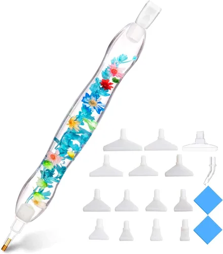 Praise V Do Kit de herramientas de taladro de pintura de diamante 5D con flores, para adultos, con puntas de bolígrafo, selector de gemas para arte