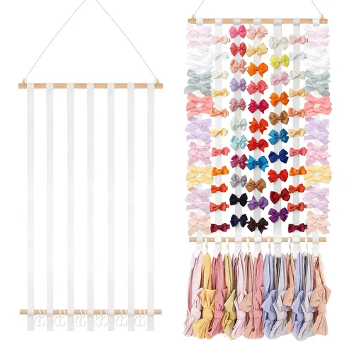 Miniatura 13 de kangaroo Soporte para Diademas Organizador de Lazos para el Cabello para Niñas Bebés Gran Capacidad Soporte de Lazos Accesorios para el Cabello