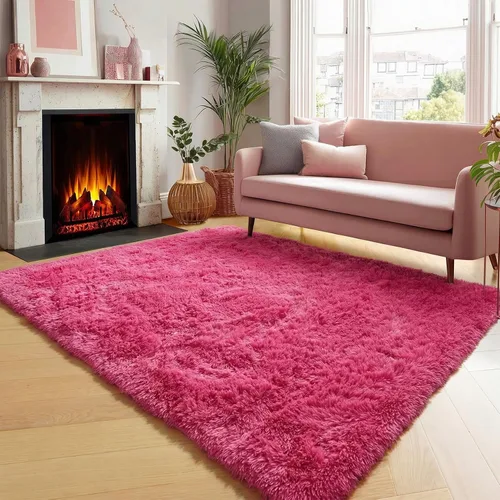 Miniatura 72 de ONASAR - Alfombra de pasillo negra de 2 x 6 pies, esponjosa, lavable, ultrasuave, afelpada, peluda, tapete para bebés, dormitorio de niños, armario