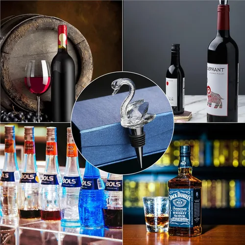 Miniatura 7 de Tapones de acero inoxidable para botellas de vino y bebidas, diseño de bola, corchos, almacenamiento cónico, manualidades, arte (5)