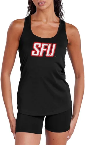 Miniatura 435 de Camiseta deportiva sin mangas oficial de NCAA Collegiate para mujer, con espalda cruzada, colección con logotipo primario
