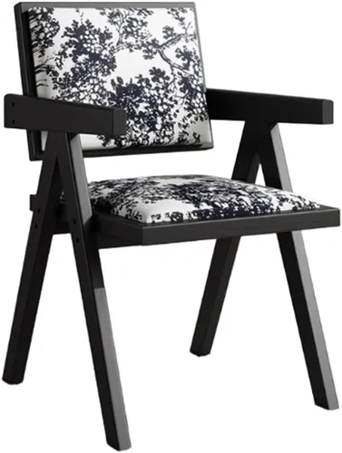 Miniatura 10 de YVYKFZD Juego de sillas de comedor de madera maciza, sillas de cocina sin brazos, silla de comedor tapizada con respaldo, sillón de terciopelo