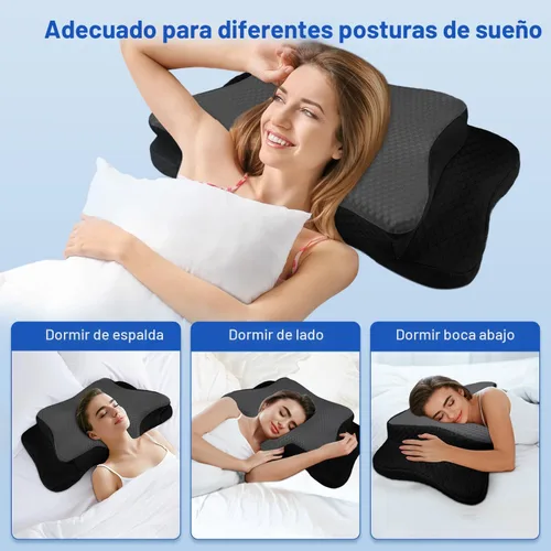 Miniatura 4 de Almohada cervical para aliviar el dolor para el cuello, almohada ergonómica ajustable para dormir acogedor, almohadas ortopédicas de espuma