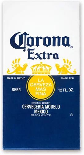 Corona - Toalla de playa con logotipo de 30 x 60 pulgadas, 100% algodón con etiqueta de cerveza, toalla de piscina, viajes, campamento, lago (30 x