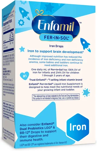 Miniatura 9 de Enfamil Fer-in-Sol - Suplemento de hierro en gotas para bebés, botella con dosificador de 1.7 fl oz (paquete de 2)