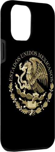 Miniatura 3 de iPhone 12 Pro Max Bandera de México sello del escudo de armas en caso sepia