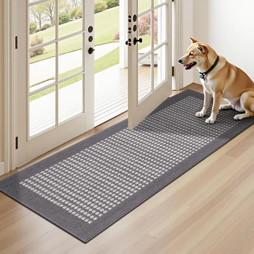 Miniatura 34 de Ileading Alfombra de pasillo de lavandería de 2 x 6 pies, antideslizante, con parte trasera de goma, lavable a máquina, alfombra gris
