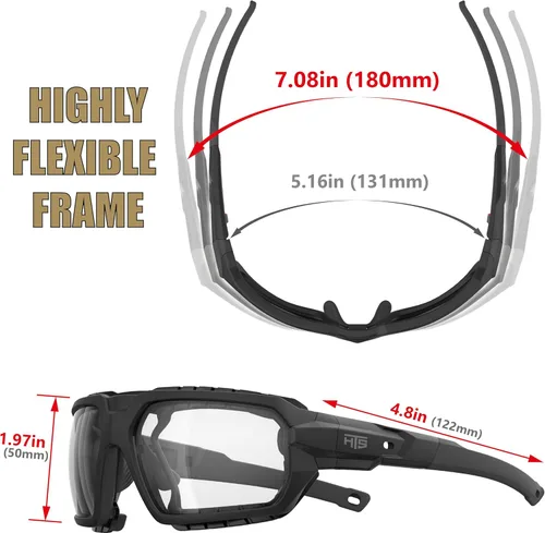 Miniatura 6 de HTS HUNTERSKY Gafas Protectoras para Deportes Motorizados Motocicleta Antiempañamiento Gafas de Montar Lentes Acolchadas Gafas de Sol a Prueba
