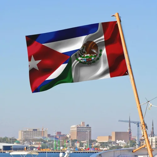 Miniatura 4 de Banderas de bandera mexicana de Cuba y Michoacán para exteriores de 3 x 5 pies, tres capas de tela para coser a doble cara, impresión de 3 x 5 pies