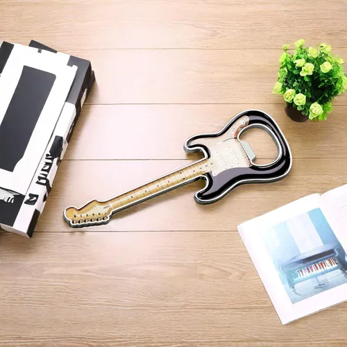 Miniatura 3 de Abridor de botellas de cerveza, 2 piezas, abridor de botellas en forma de guitarra, regalo de guitarra, accesorios de cocina para bebedores, amantes