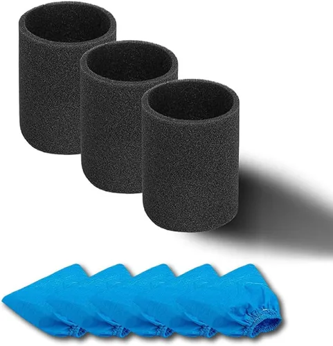 SpaceTent Paquete de 3 filtros de espuma VFF51 para aspiradoras Vacmaster de 5 a 16 aspiradoras húmedas/secas y 5 bolsas de filtro VRC5 para