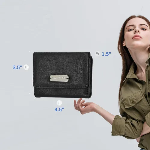 Miniatura 5 de Nautica Rower's End Cartera Pequeña para Mujeres, Bloqueo RFID Portador Delgado de Tarjetas de Crédito con Bolsillo para Monedas con Cremallera