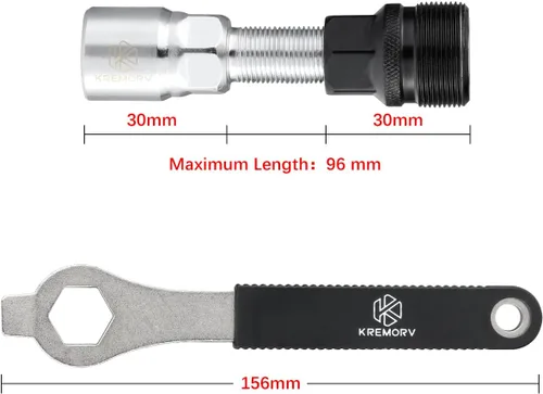 Miniatura 3 de Extractor de manivela de bicicleta Herramienta de extracción de soporte inferior de bicicleta con llave de 0.630 in Kit de herramientas
