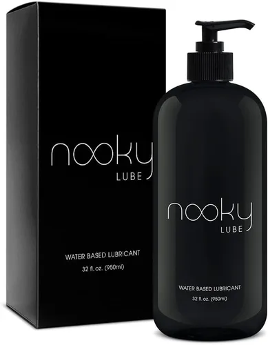 Nooky Lubricante. Natural no es pegajoso Base Agua Lubricante personal., 32 onza, Negro, 1