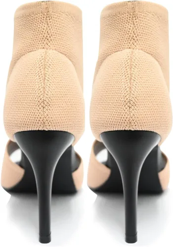 Miniatura 9 de Tacones de Puntera Abierta para Mujer, Sexys Tacones de Aguja de 3 Pulgadas, Sandalias de Tacón para Mujer con Puntera Abierta, Amplias, de Tejido