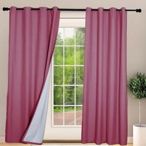 Miniatura 23 de Frelement Cortinas opacas extralargas de 108 pulgadas de largo, para sala de estar, cortinas de lino con bloqueo de luz, cortinas con aislamiento