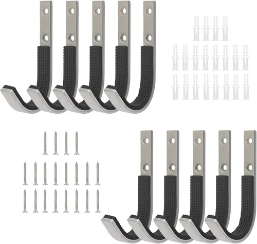 Miniatura 17 de Perchero de almacenamiento para rifles de montaje en pared, ganchos de escopeta horizontales de metal para almacenar escopetas, rifles, arco de tiro