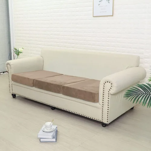 Miniatura 2 de Jonuiony Funda universal para sofá resistente al desgaste, fundas de terciopelo elástico para cojín separado para sofá, fundas de sofá en forma de L