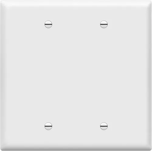 Miniatura 11 de ENERLITES - Cubierta de salida doble en blanco extra grande, placa de pared de dos bandas en blanco, tamaño grande, 2 bandas de 5.5 x 5.5 pulgadas