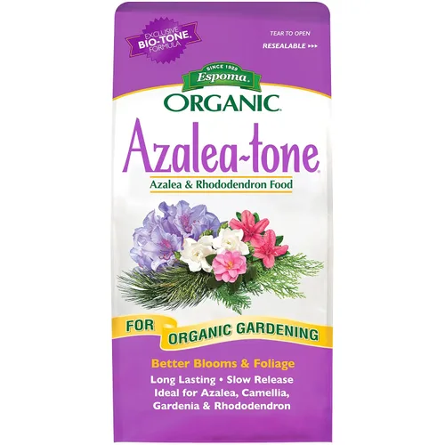Espoma Organic Azalea-Tone 4-3-4 Fertilizante natural y orgánico y alimento vegetal para todos los arbustos de hoja perenne con flores. Bolsa de 4
