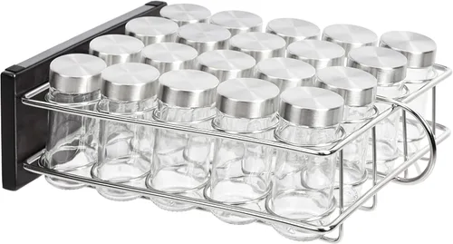 Miniatura 2 de Amazon Basics Estante organizador de especias de 20 frascos, color plateado