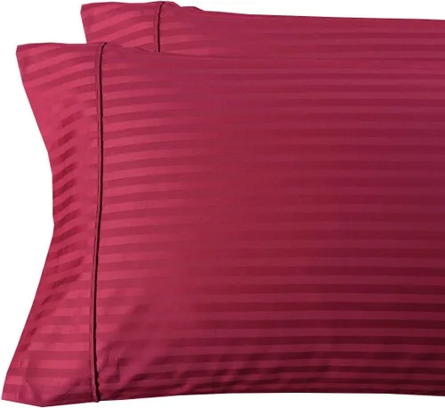 Miniatura 18 de sheetsnthings Juego de 2 fundas de almohada de 300 hilos, tamaño Queen, color negro a rayas