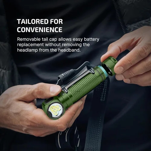 Miniatura 8 de OLIGHT Perun 3 Linterna Frontal Recargable, 3000 Lúmenes LED Faro con Luz Roja, Lámpara de Cabeza Impermeable con Banda para la Cabeza para Verde OD