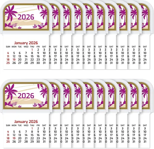 Miniatura 8 de Resurhang 5 unidades de calendario 2026 mini adhesivo en el calendario de despegar y pegar, calendarios de pared pequeños, calendarios adhesivos