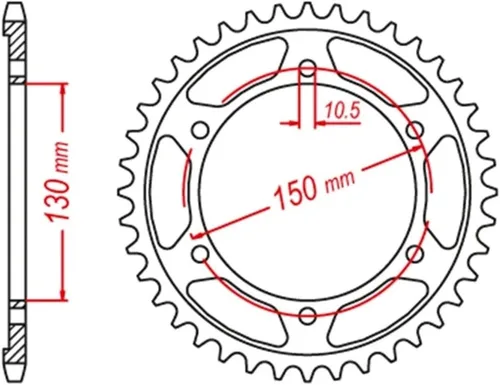 Miniatura 2 de 525 CNC 16T 46T Piñón delantero y trasero para motocicleta compatible con Yamaha FZ8 N NA 39P FZ8 S SA Fazer 8 42P FZ 8 2010-2015 (16T)