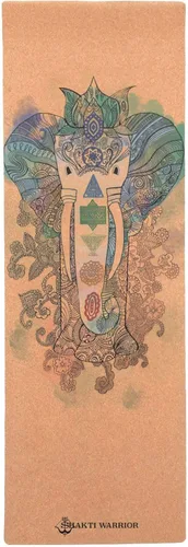 Miniatura 10 de Shakti Warrior Tapete de yoga de corcho, diseñado por artistas, tapete antideslizante ecológico de alta calidad, ideal para yoga regular y caliente
