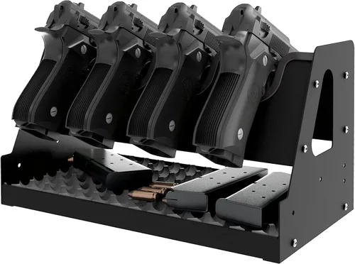 UNITEDPOWER - Estante de metal para pistolas, soporte para armas de mano para almacenamiento en gabinete de armas, organizador seguro para
