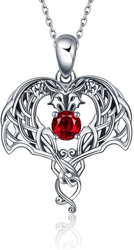 ONEFINITY ElephantOwlHorseDragonWolfTurtle Necklace Sterling Silver Celtic Knot Pendant Necklace Animal Jewelry Gifts fro Women Mom